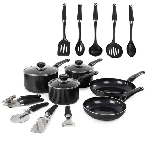 BOXED MORPHY RICHARDS EQUIP APPROXIMATELY 14 PIECES ALUMINIUM NON STICK COOKWARE SET (1 BOX)