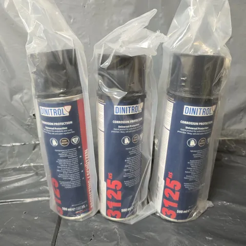 LOT OF 3 X DINITROL 3125 HS - WAX BASE UNIVERSAL CORROSION PROTECTION