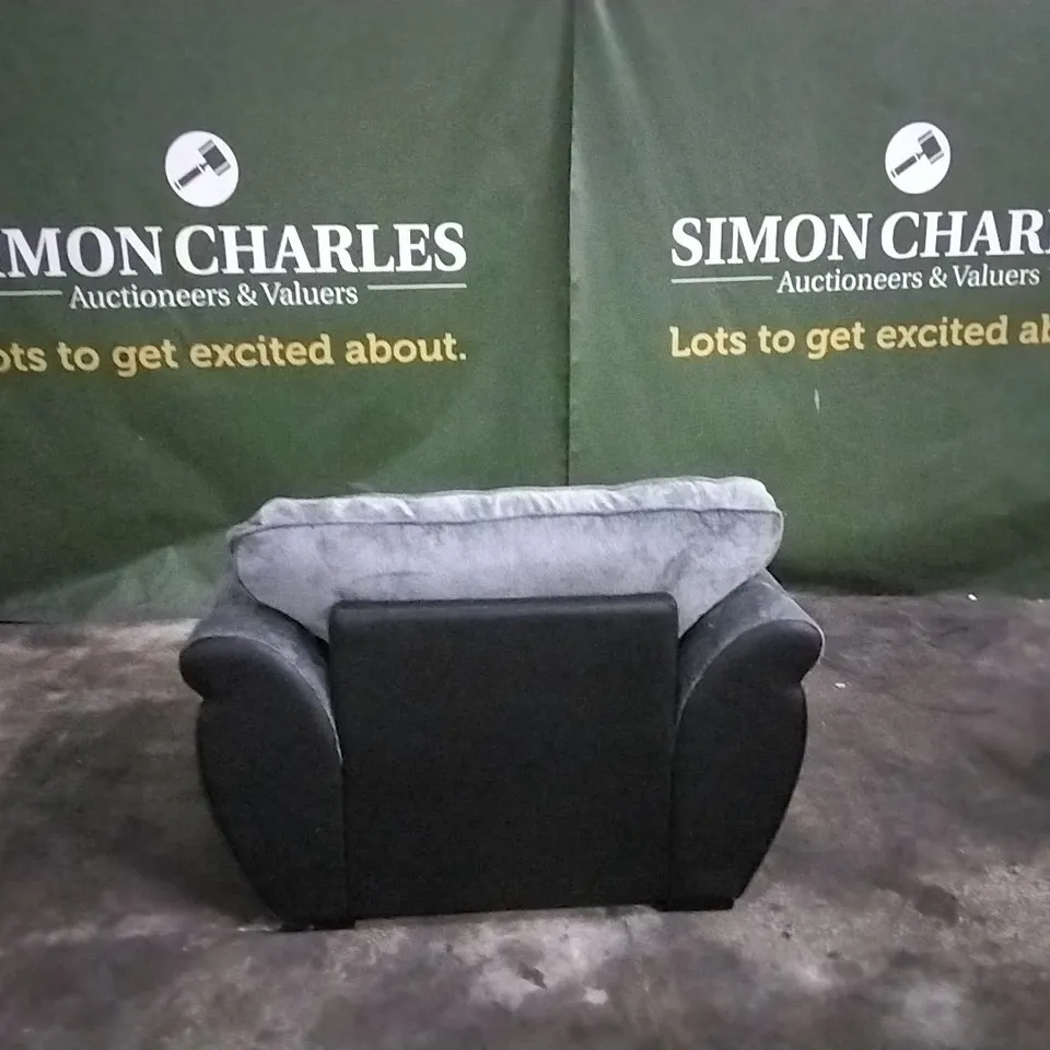 Quality designer fabric Upholstered Armchair grey 