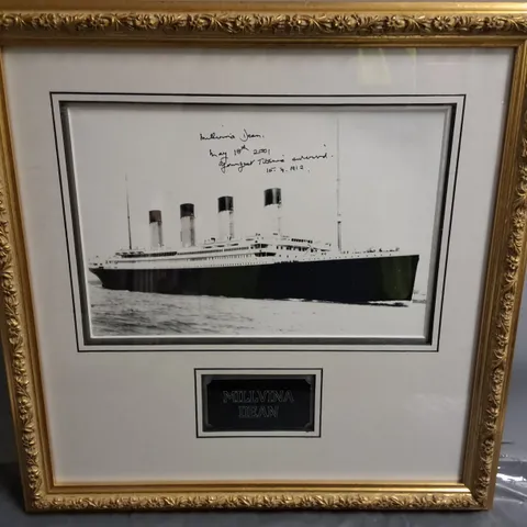 TITANIC THEMED SIGNED PICTURE IN DECORATIVE FRAME