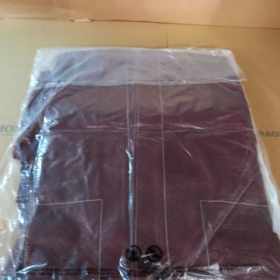 BAGGED NASTY GAL PREMIUM CONTRAST STITCH VINYL TRENCH COAT IN WINE - 10