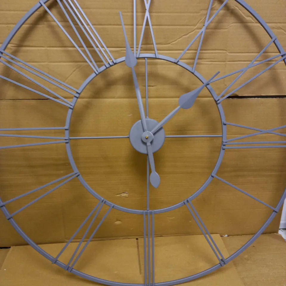 JOHN LEWIS GREY LARGE ROUND WIRE CLOCK 