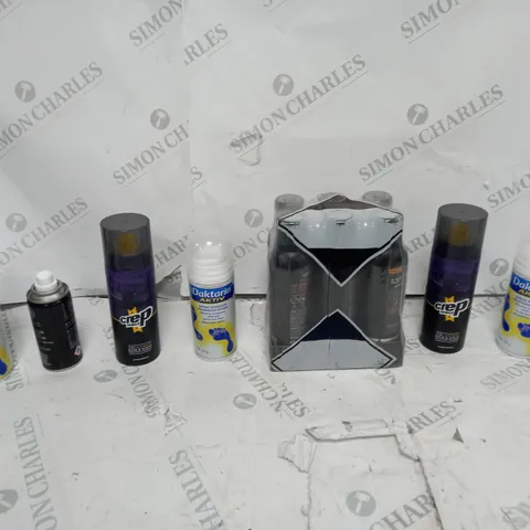 APPROXIMATELY 15 ASSORTED AEROSOLS TO INCLUDE LYNX DARK TEMPTATIONS SHOWER GEL, CREPE PROTECT, AND DAKTARIN AKTIV ETC.