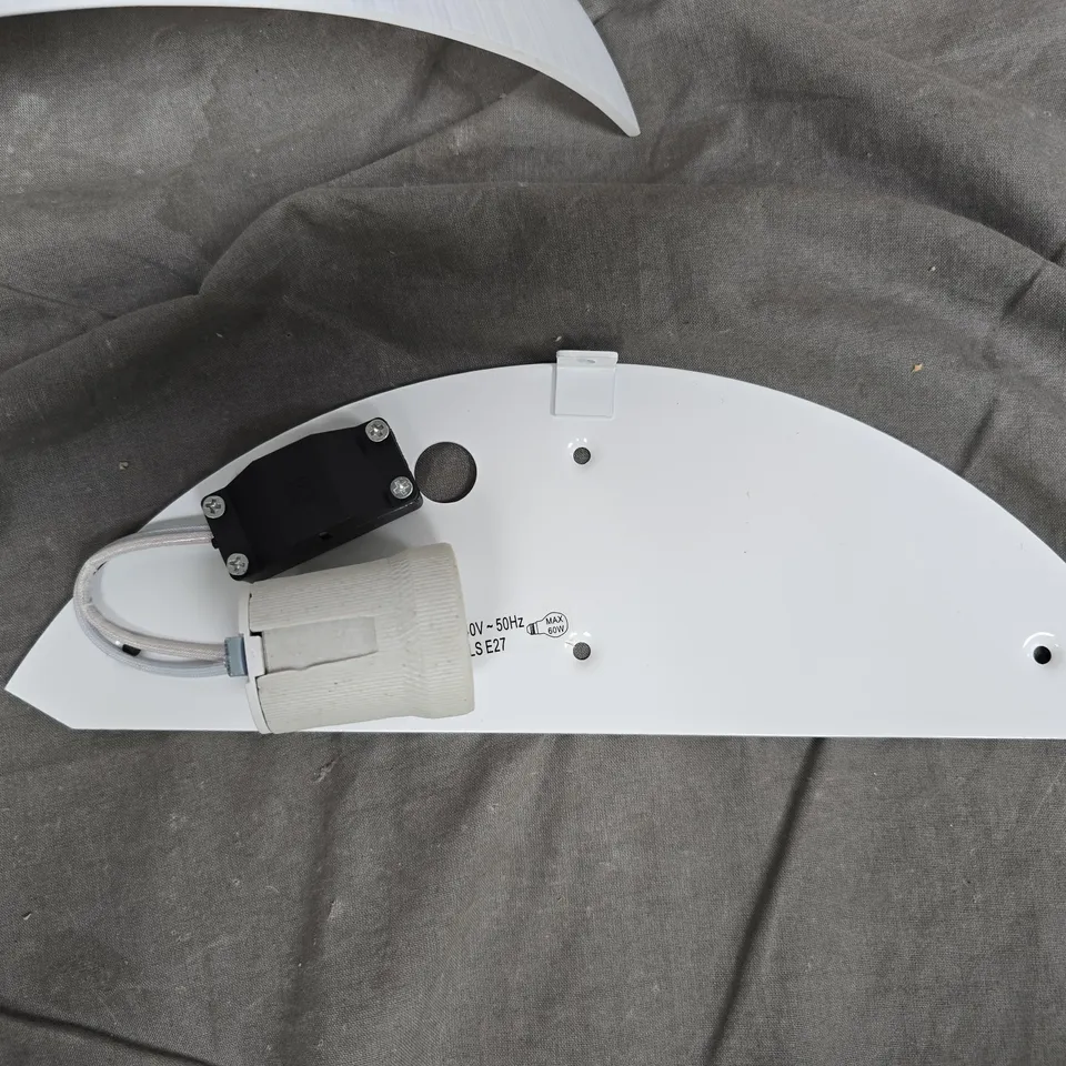 WELLES-1WBAB WHITE CURVED ARC LIGHT FIXTURE (A. BRASS)
