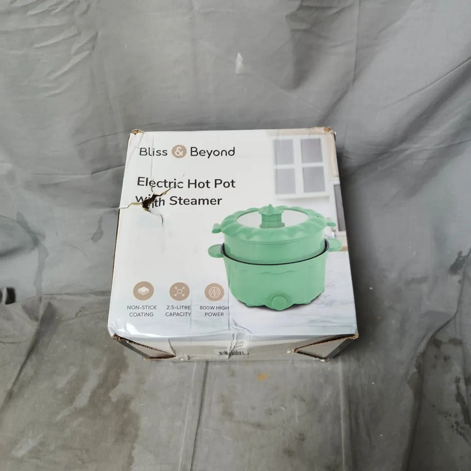 BLISS & BEYOND ELECTRIC HOT POT WITH STEAMER 