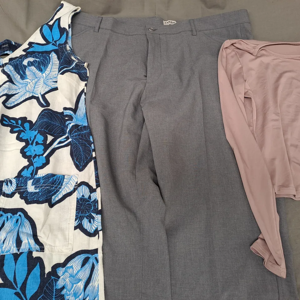 BOX OF APPROXIMATELY 25 ASSORTED CLOTHING ITEMS IN VARIOUS STYLES AND SIZES TO INCLUDE NEXT, FARAH CLASSIC, ETC