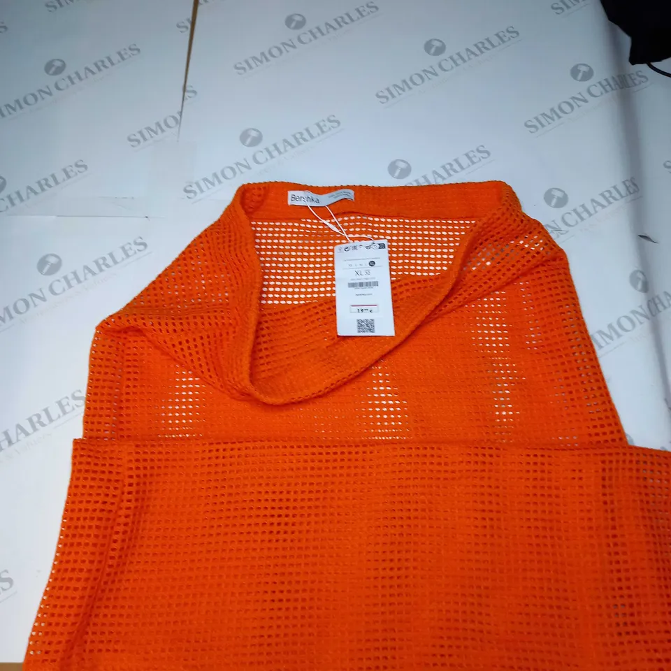 BERSHKA ORANGE SKIRT -  SIZE XL