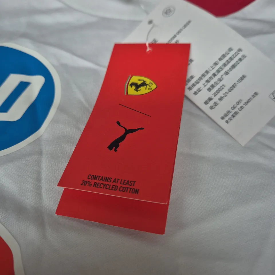 PUMA FERRARI SPONSOR T‑SHIRT – WHITE, SIZE M (US/CA/EU)