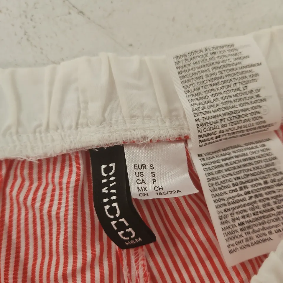 H&M STRIPED RED & WHITE LIGHTWEIGHT PANTS – SIZE S (EU/US) (CLO)