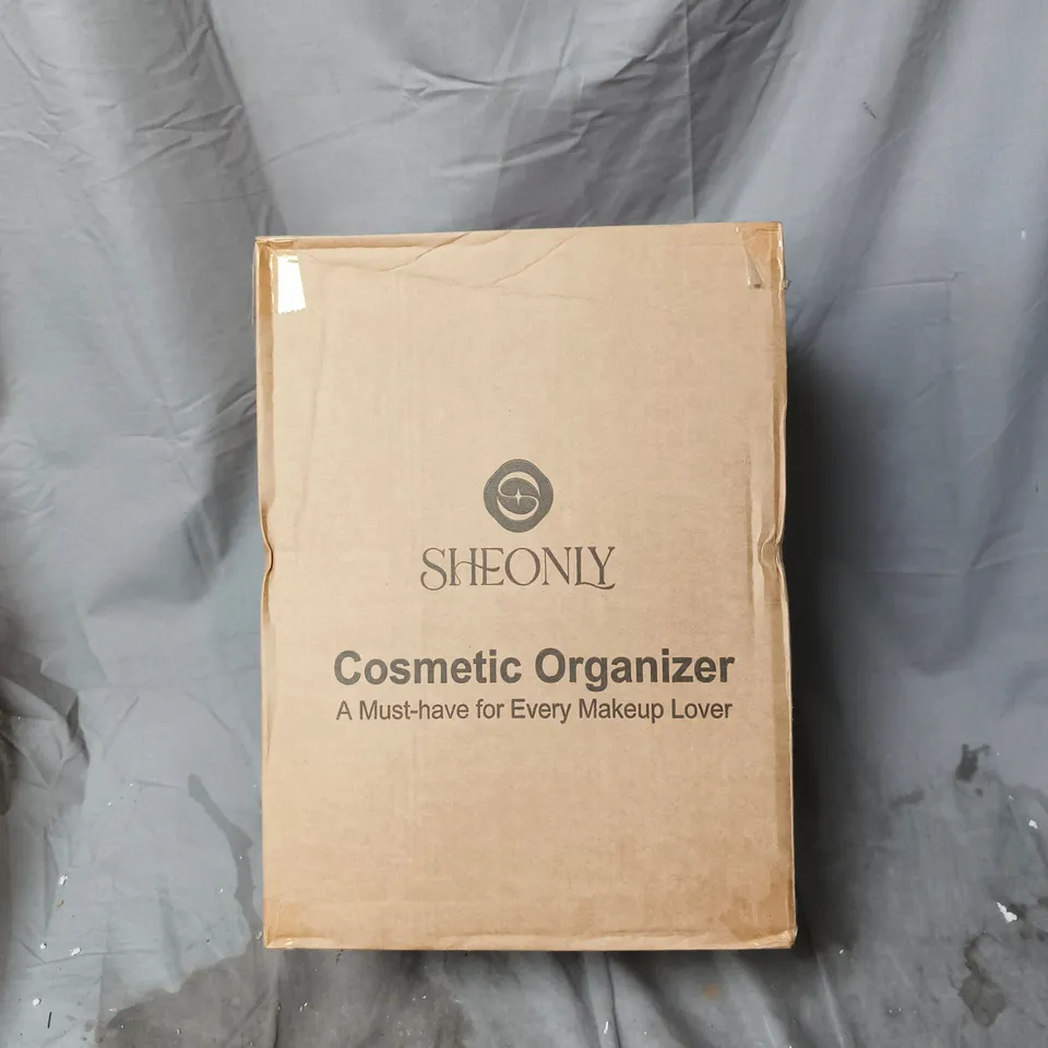 SHEONLY COSMETIC ORGANISER IN WHITE WITH GOLD HANDLES