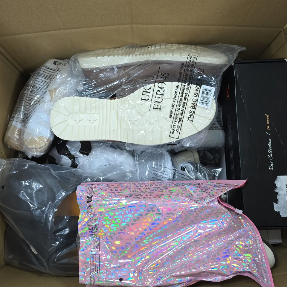 APPROXIMATELY 20 ASSORTED PAIRS OF SHOES AND FOOTWEAR ITEMS IN VARIOUS STYLES AND SIZES TO INCLUDE GEORGE, MS&S, WOODSIDE, ETC