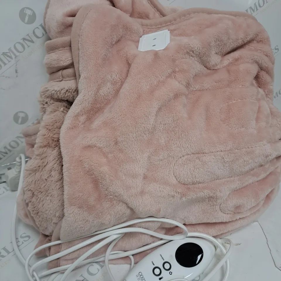 COZEE HOME VELVETSOFT HEATED THROW IN PINK