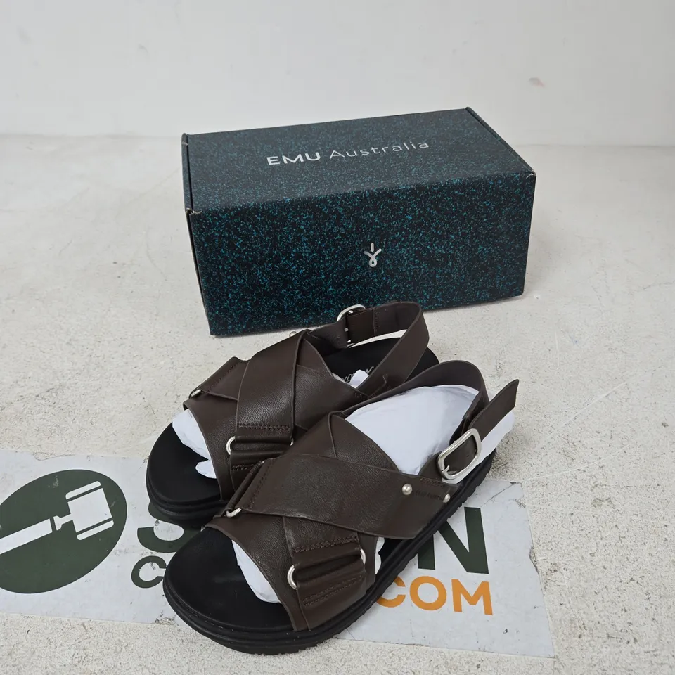 EMU AUSTRALIA FAYE SANDALS – ESPRESSO, WOMEN'S LEATHER SANDALS UK 6