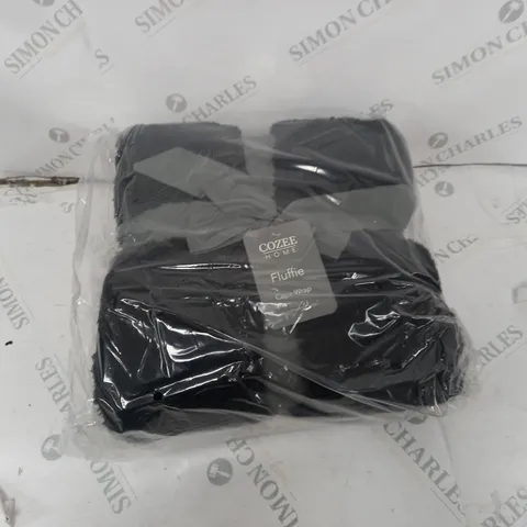 COZEE HOME FLUFFIE CAPE WRAP - BLACK ONE SIZE