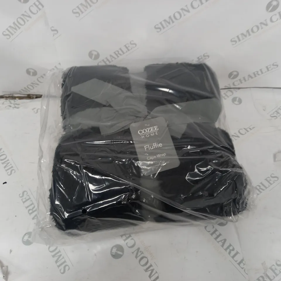 COZEE HOME FLUFFIE CAPE WRAP - BLACK ONE SIZE