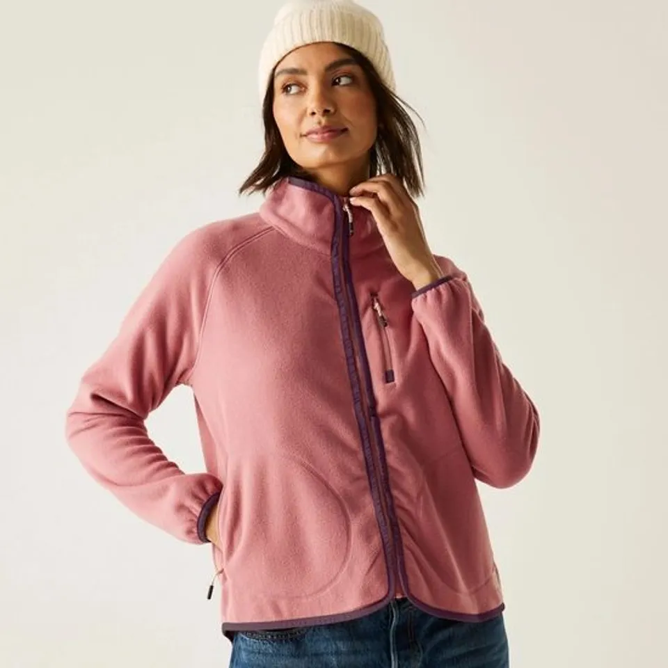 BRAND NEW REGATTA WOMEN'S FRANKIE FULL ZIP FLEECE DUSTY ROSE SIZE 8