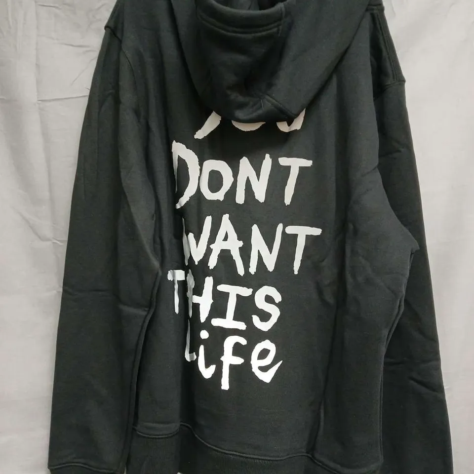 YOU DONT WANT THIS LIFE REFLECTIVE HOODIE - BLACK, SIZE XL