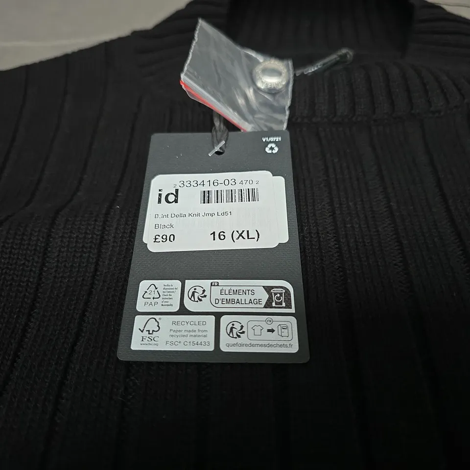 BARBOUR KNIT JUMPER, BLACK, UK SIZE 16