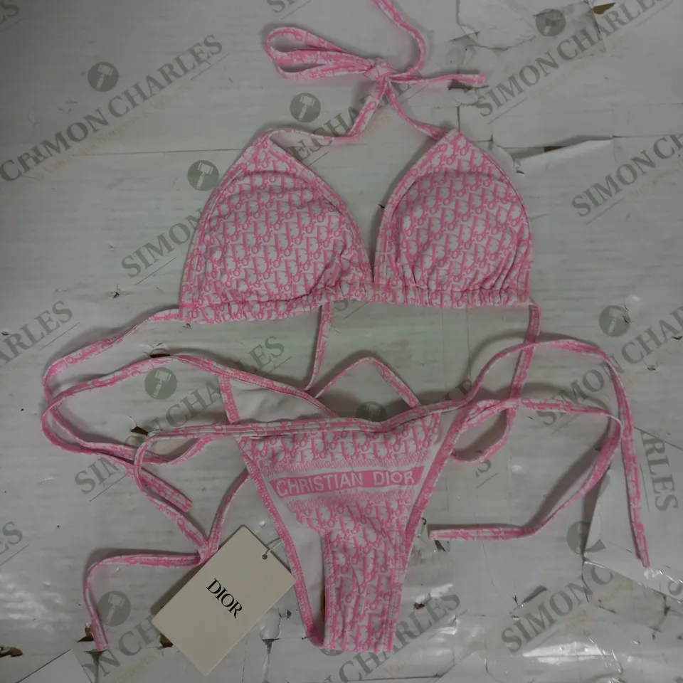 CHRISTIAN DIOR TIE BIKINI IN PINK SIZE S