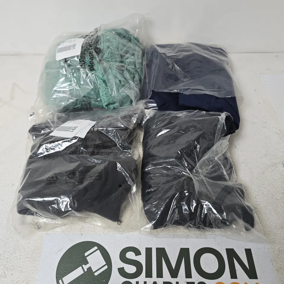 APPROXIMATELY 23 ASSORTED CLOTHING ITEMS IN VARIOUS SIZES, STYLES & SIZES TO INCLUDE BLACK SWIMSUIT , V-NECK DRESS , WIDE LEG TROUSERS , ETC - COLLECTION ONLY
