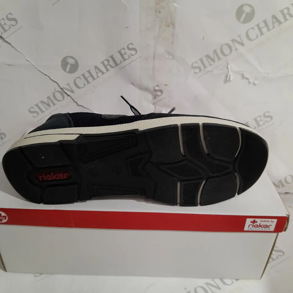 BOXED PAIR OF RIEKER LACE TRAINERS IN NAY UK SIZE 6