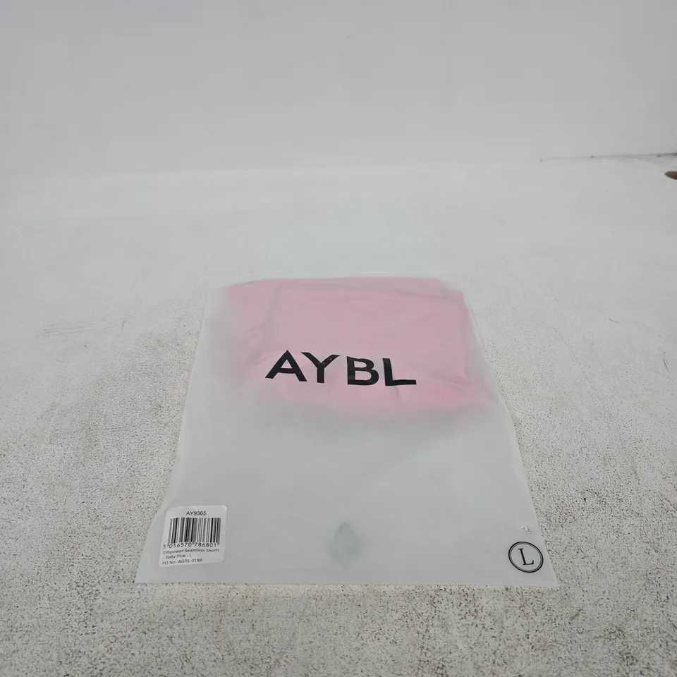 AYBL EMPOWER SEAMLESS SHORTS BABY PINK LARGE