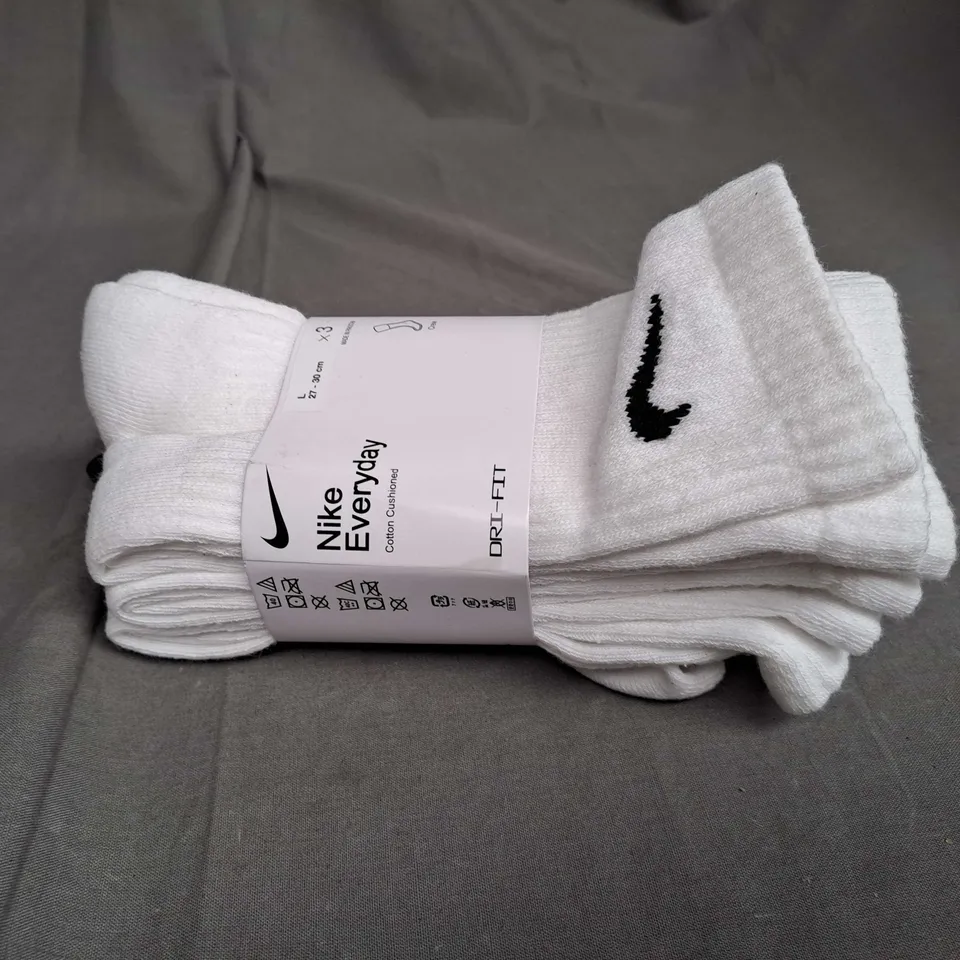 NIKE EVERYDAY CEW SOCKS - X3 - SIZE L
