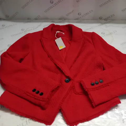 BODEN BLAZER JACKET WITH BUTTONS IN RED SIZE 16