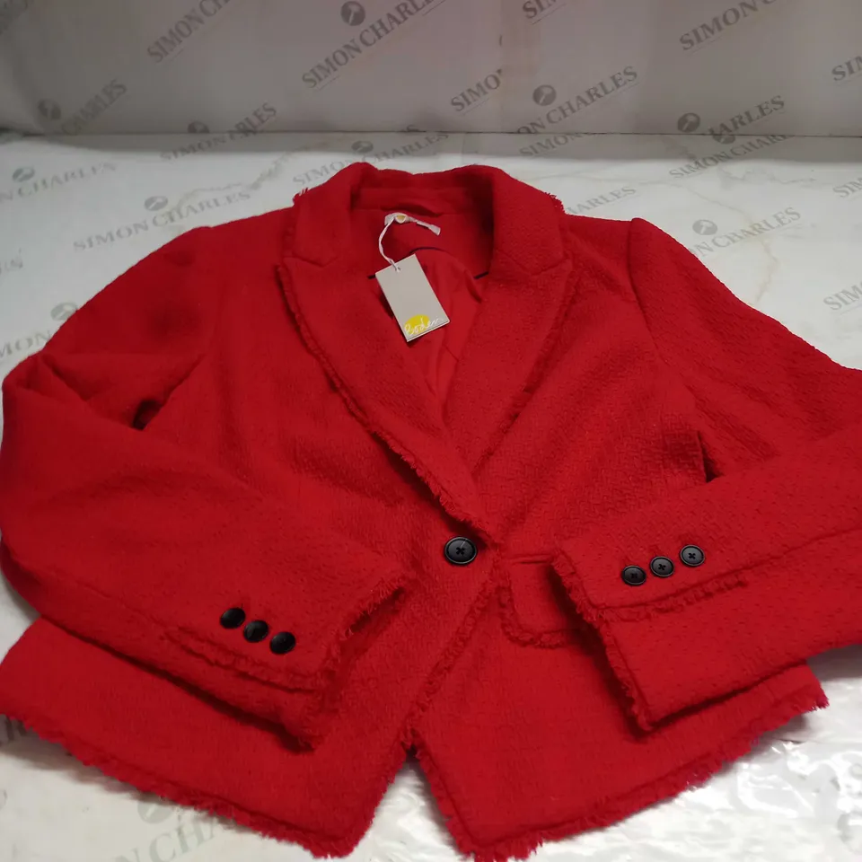 BODEN BLAZER JACKET WITH BUTTONS IN RED SIZE 16