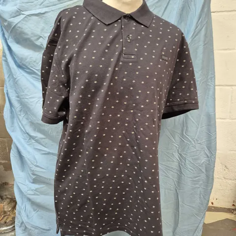 LEVI'S POLO SHIRT – NAVY WITH WHITE DOT PATTERN, SLIM FIT, SIZE L