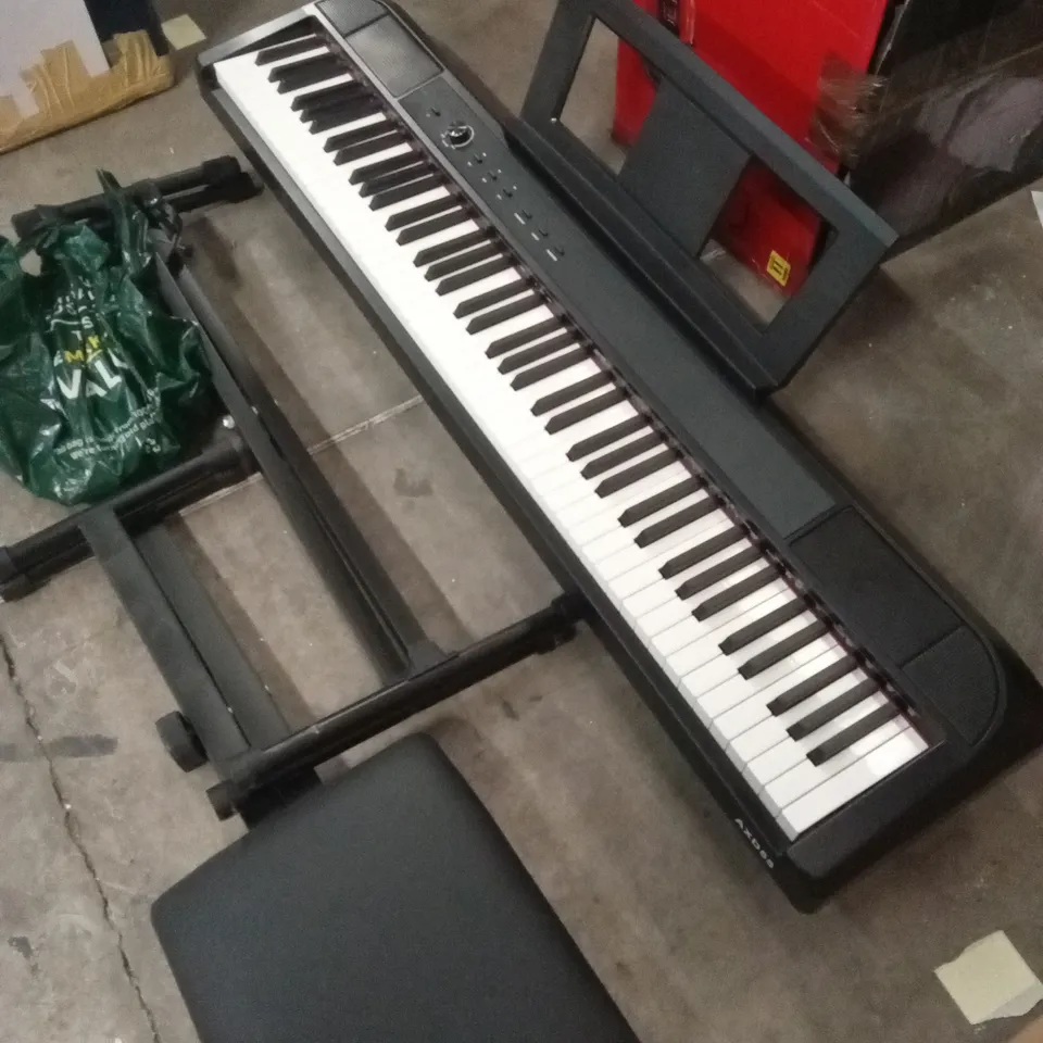 AXUS 88 KEY PORTABLE DIGITAL PIANO (AXD55) PACKAGE IN BLACK WITH STAND, HEADPHONES AND BENCH - HEADPHONES, POWER CABLE AND WIRES PRESENT IN BAG RRP £399.99