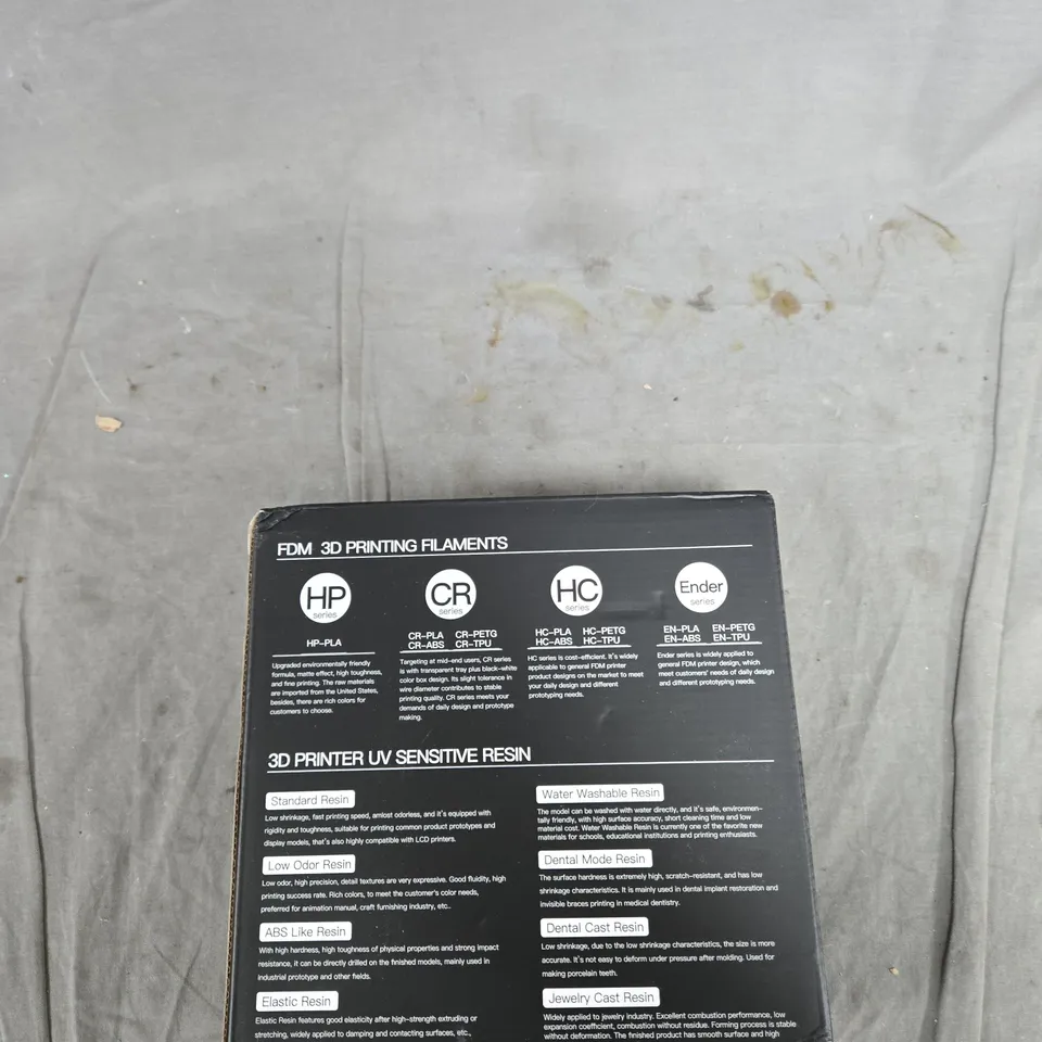 CREALITY CR SERIES 3D PRINTING FILAMENTS PACKAGING BOX