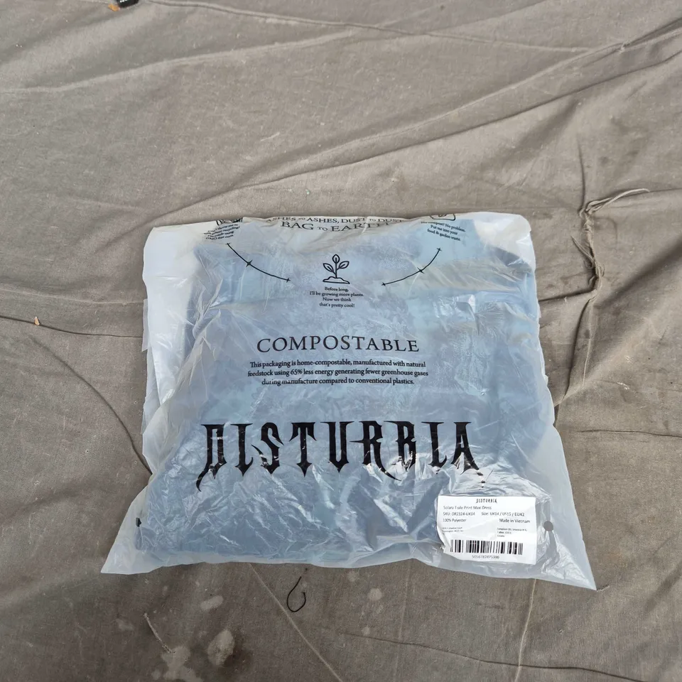 DISTURBIA SOLARA TOILE PRINT MAXI DRESS – UK14