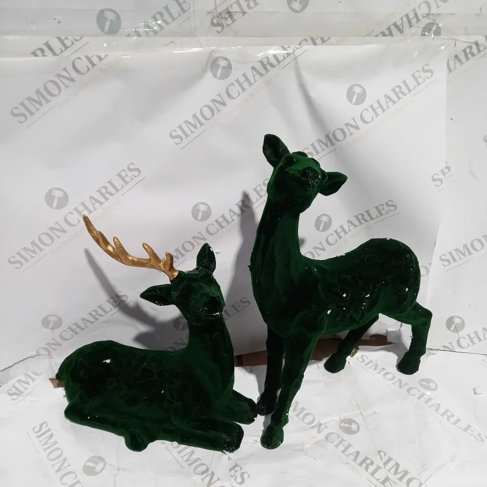 ALISON CORK SET OF 2 VELVET HENRY STAGS