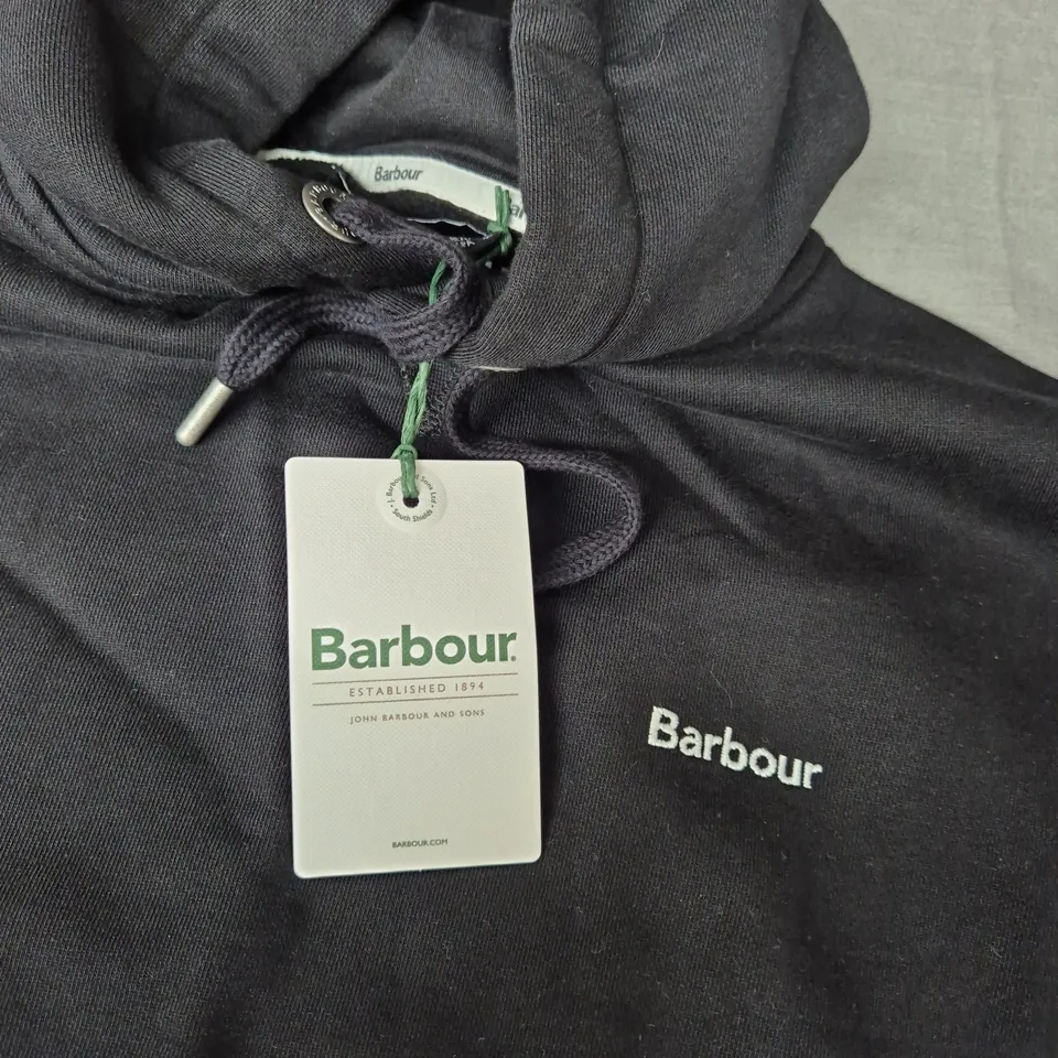 BARBOUR MARSDEN OS HOODIE IN BLACK - UK 10