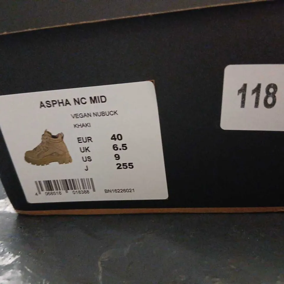BUFFALO ASPHA NC MID VEGAN NUBUCK BOOTS – KHAKI, UK 6.5 (EU 40)
