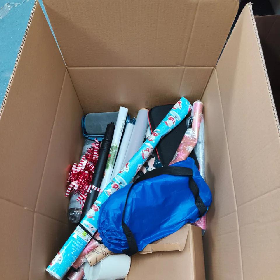 BOX OF APPROXIMATELY 20 ASSORTED HOUSEHOLD ITEMS INCLUDING EMMA BRIDGEWATER 2026 CALENDAR , PRO CHEF YORKSHIRE PUDDING TRAY AND A6 CLASSIC RULED NOTEBOOK SET