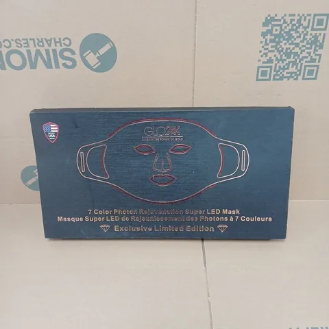 GLO24K 7 COLOR PHOTON REJUVENATION SUPER LED MASK LIMITED EDITION BOXED
