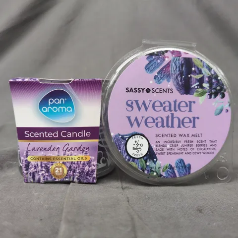 APPROXIMATELY 10 ASSORTED HOUSEHOLD ITEMS TO INCLUDE SCENTED CANDLE, SCENTED WAX MELT, ETC