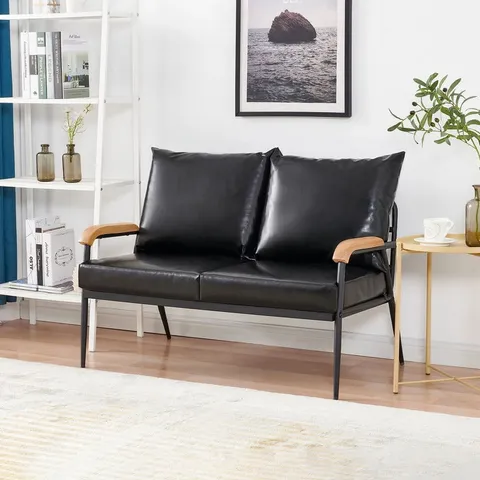 BOXED BLACK FAUX LEATHER CHAIR (1 BOX)