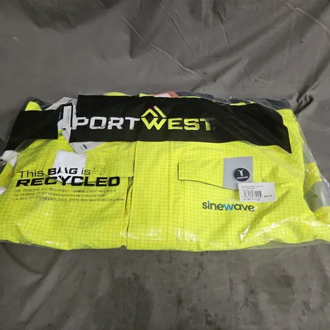 PORTWEST MODAFLAME MULTI ARC JACKET IN YELLOW/NAVY SIZE 2XL