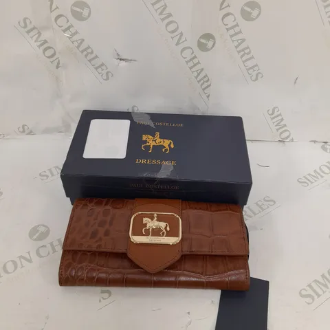 OUTLET PAUL COSTELLOE BRIDLE CROC LEATHER PURSE