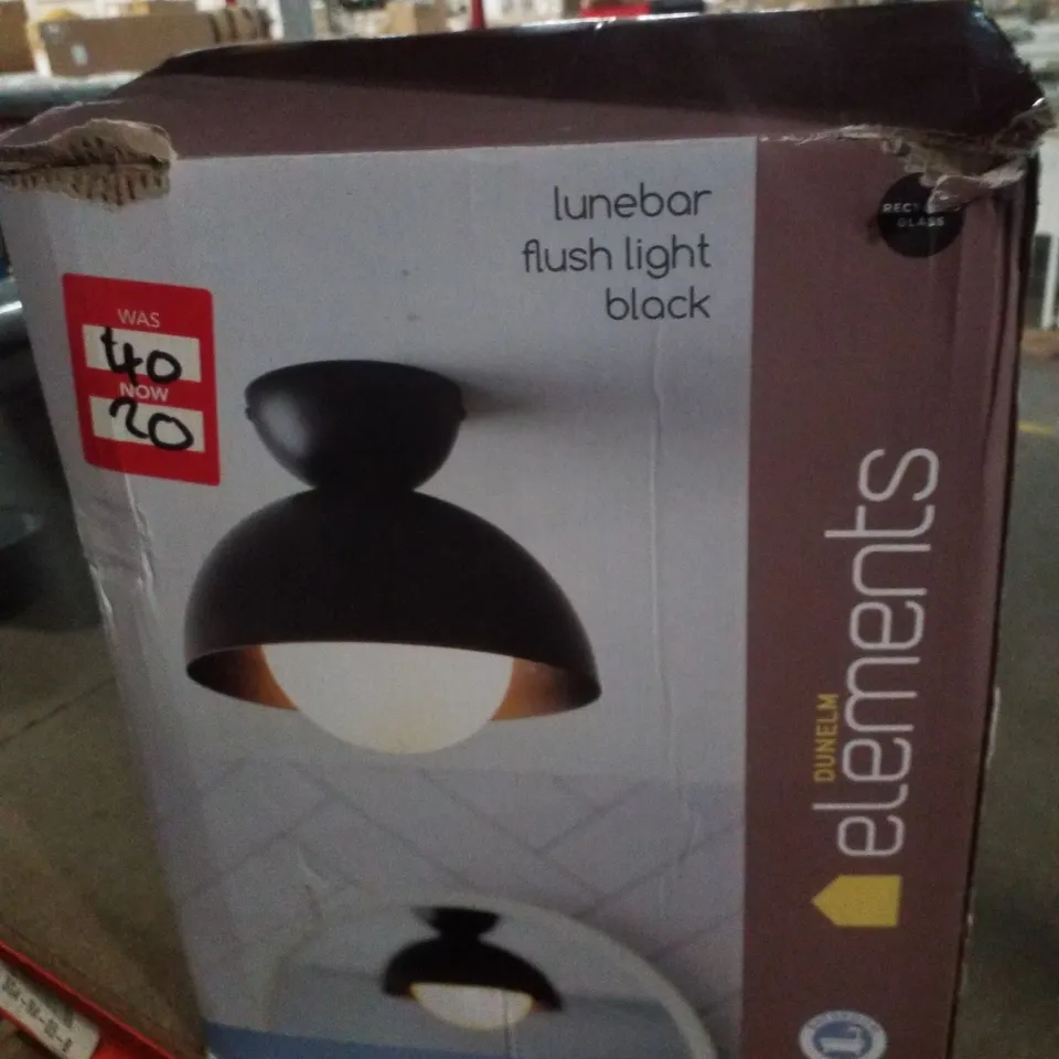 BOXED DUNELM ELEMENTS LUNEBAR FLUSH LIGHT BLACK 