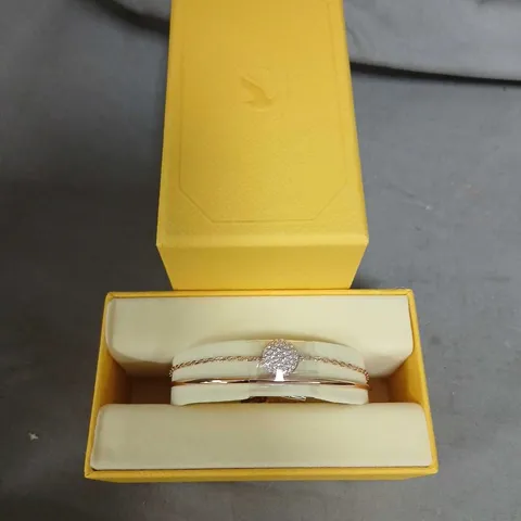 SWAROVSKI BRACELET WITH PAVÉ HEART CHARM – IN YELLOW PRESENTATION BOX 