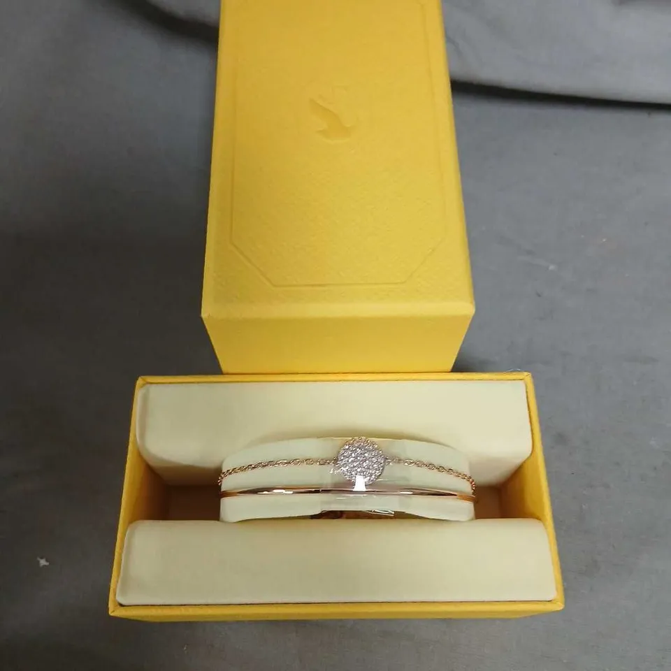 SWAROVSKI BRACELET WITH PAVÉ HEART CHARM – IN YELLOW PRESENTATION BOX 