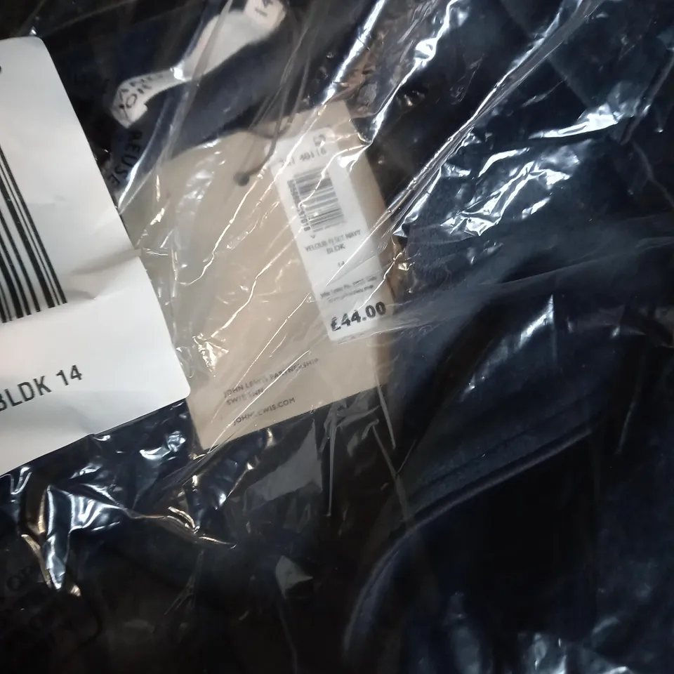 PACKAGED JOHN LEWIS NAVY VELOUR PJ SET - SIZE 14