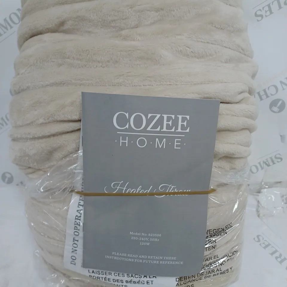 COZEE HOME HEATED BLANKET IN STONE 