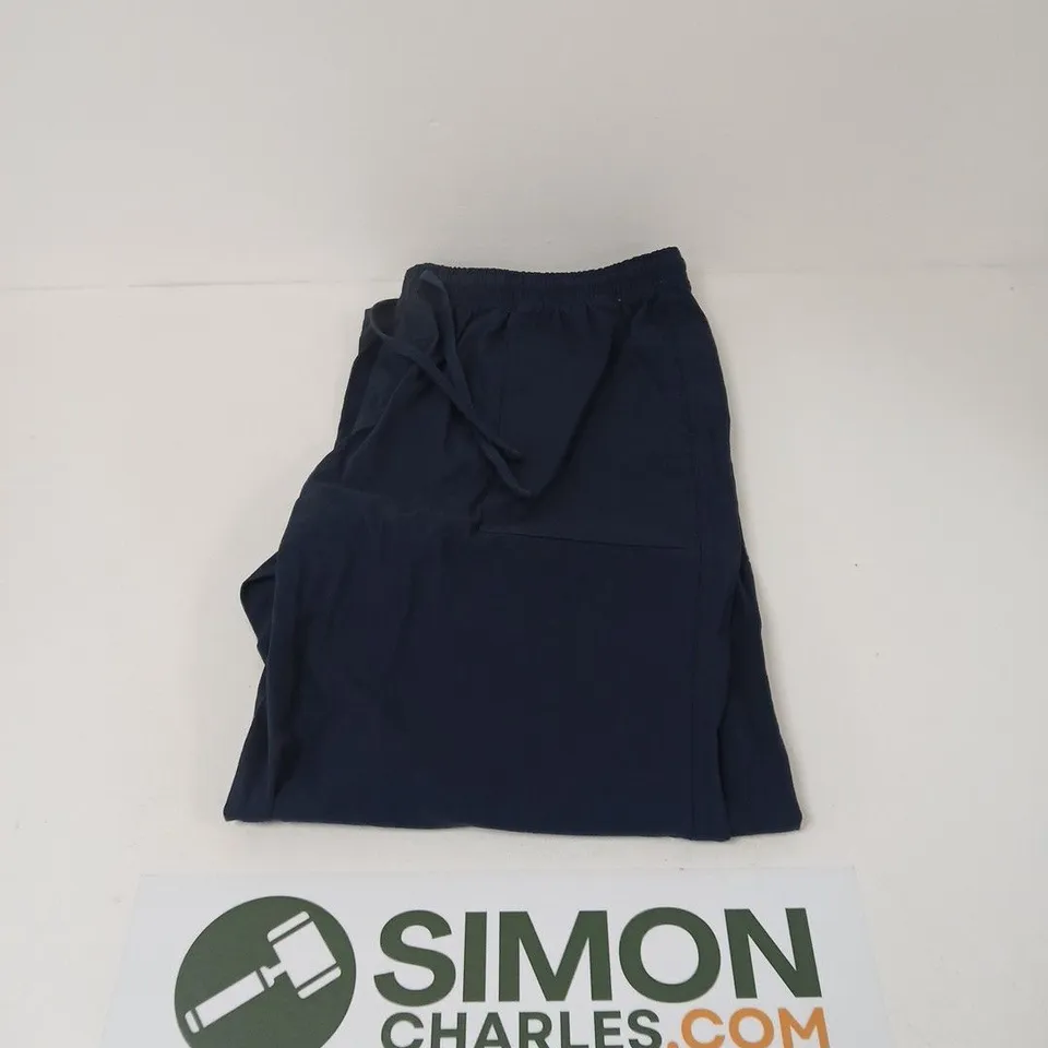 COTTON TRADERS NAVY PURE COTTON JOGGERS WITH DRAWSTRING – UK XL