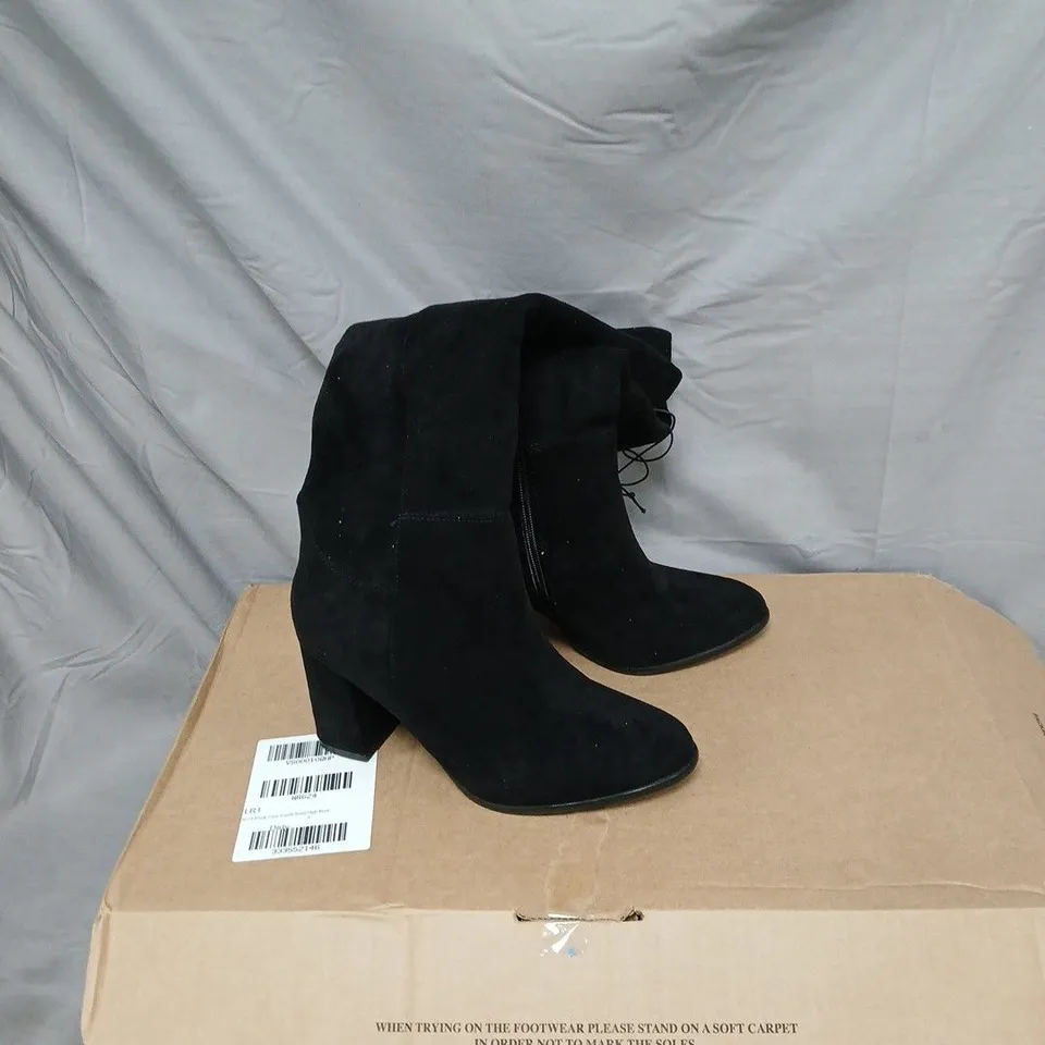 NEW LOOK WOMEN'S BLACK SUEDE ANKLE BOOT – UK4 WIDE FIT