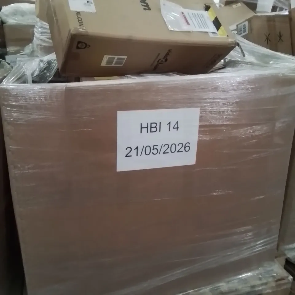 PALLET OF ASSORTED HOUSEHOLD GOODS AND PRODUCTS TO INCLUDE;SOLAR LIGHT,IRON,GARDEN BASKET